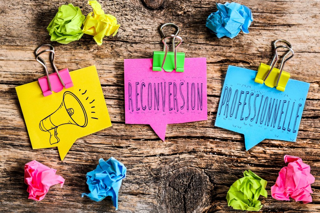 Post-its parlant de reconversion