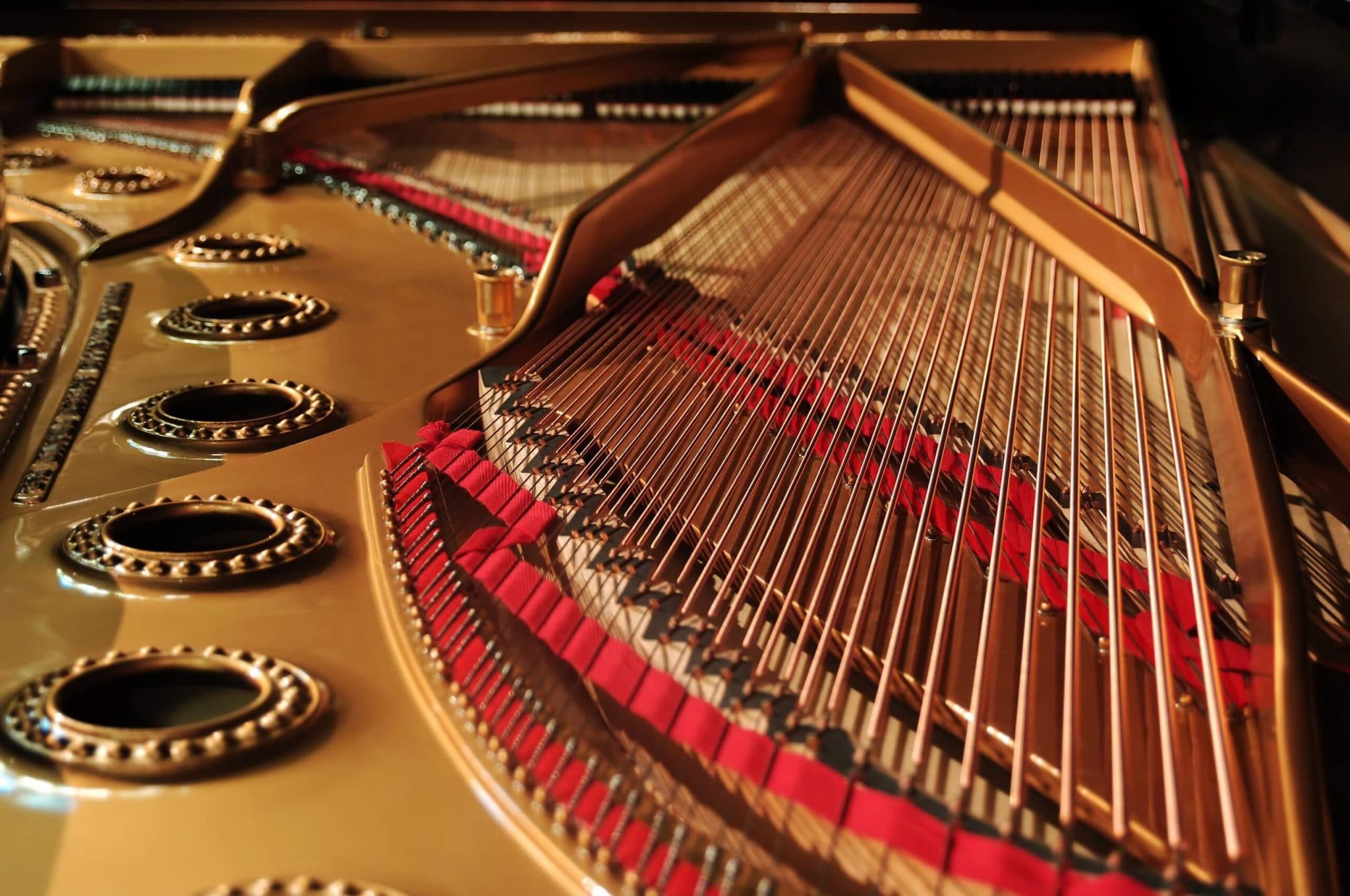 concert grand piano interior