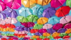 Parapluies de toutes les couleurs