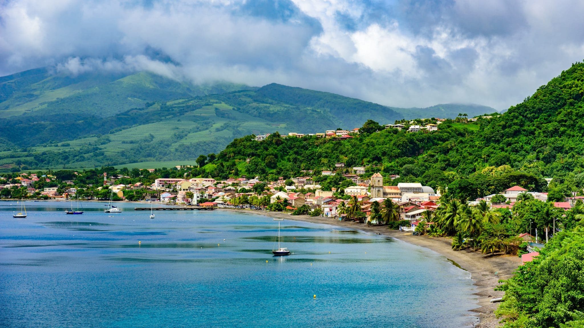 Un paysage de l'île de la Martinique.