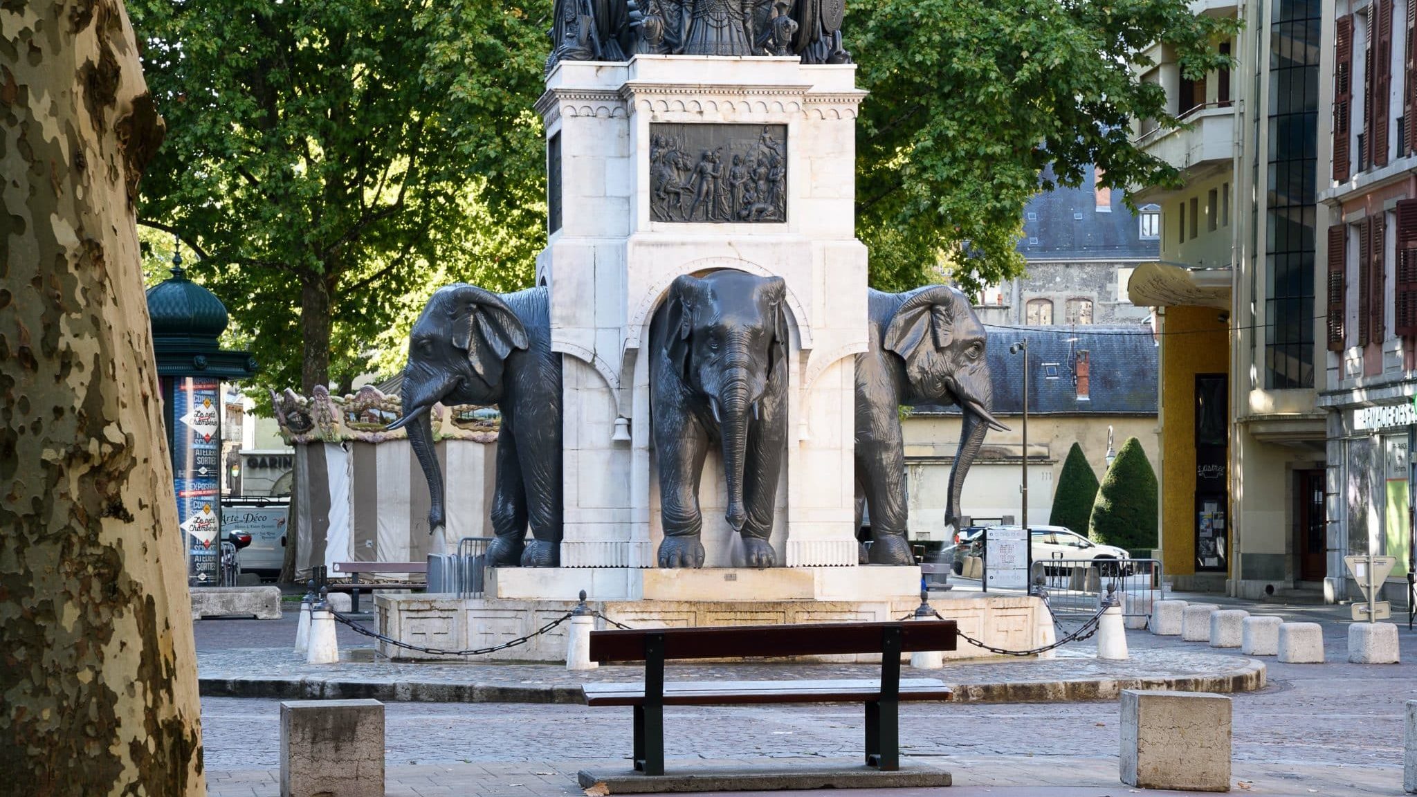 La fontaine des éléphants à Chambéry.
