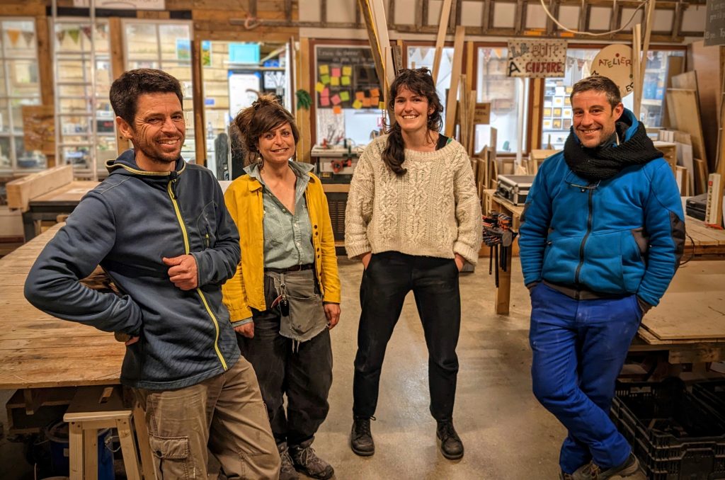 L’équipe de coordination de l’Établi, Philippe, Amandine, Charlotte et Pierre