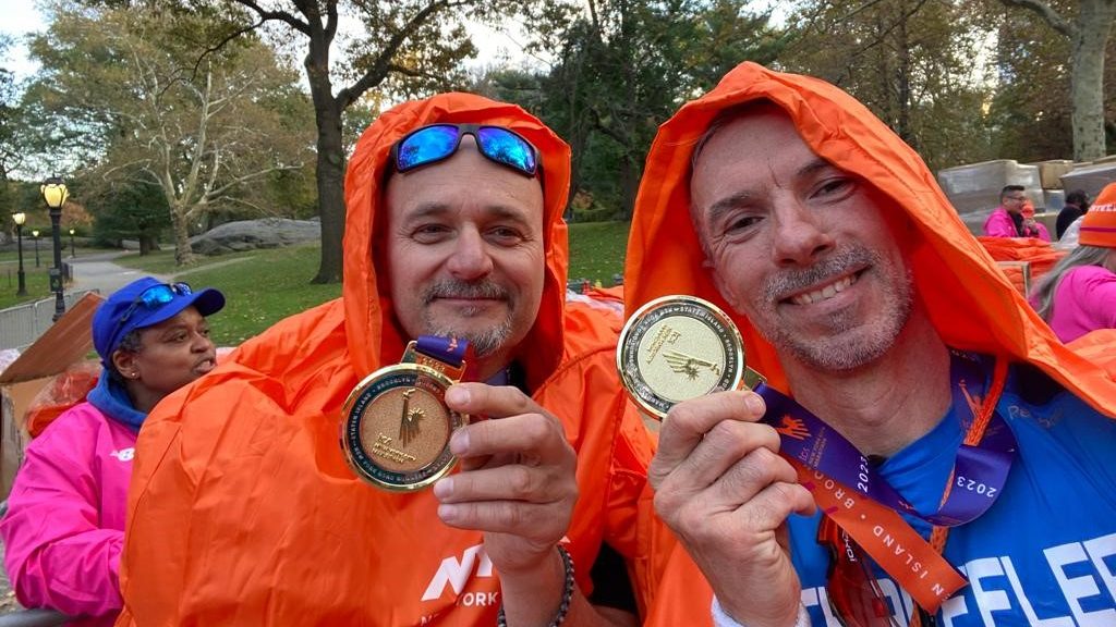 Frédéric runs the New York marathon with his orthoprosthetist