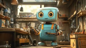 Robot qui bricole - crédit photo : Vergiliy via Adobe Stock