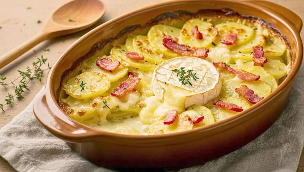 Le gratin le plus réconfortant de la saison : camembert coulant, pommes de terre moelleuses et lardons bien grillés