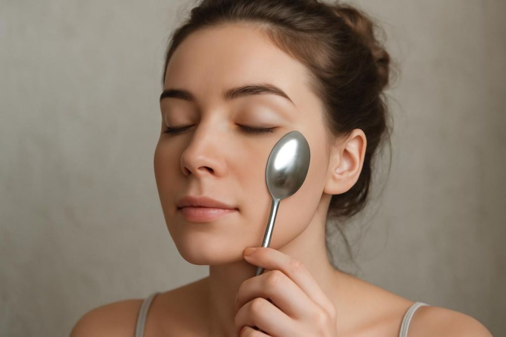 Se masser le visage avec une cuillère : la méthode improbable qui marche