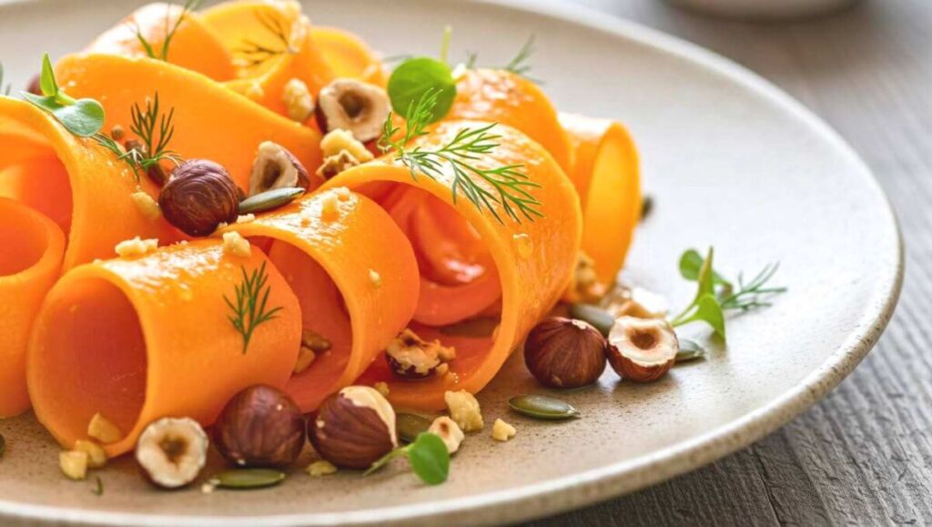 Une salade crue de butternut pleine de peps, croquante et parfumée à l’orange : simple, rapide et bluffante