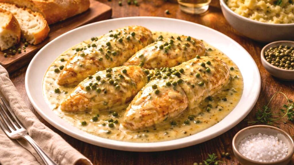 Ce filet de poulet au poivre vert bluffe tout le monde avec sa sauce minute si crémeuse qu’on la lèche jusqu’à la dernière goutte