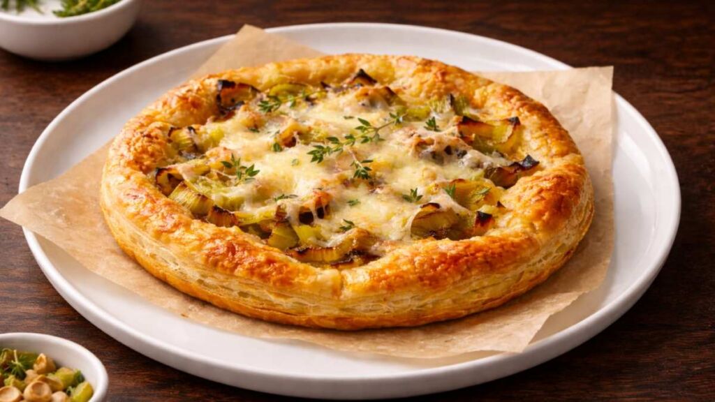 Une pâte croustillante, des poireaux fondants : cette tarte fine au parmesan a mis tout le monde d’accord à la première bouchée