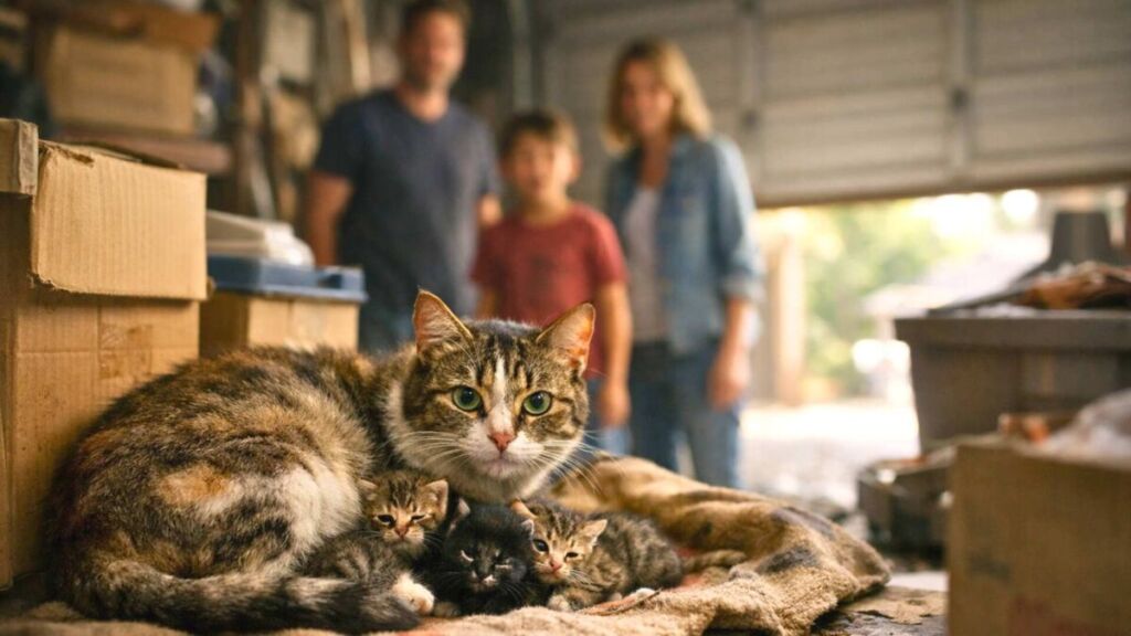 En ouvrant leur garage, cette famille ne s’attendait pas à offrir une seconde chance à toute une petite famille de chats