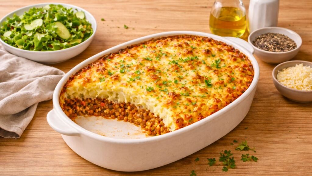 Avec ce parmentier végétal express, vous transformez de simples lentilles en dîner ultra réconfortant