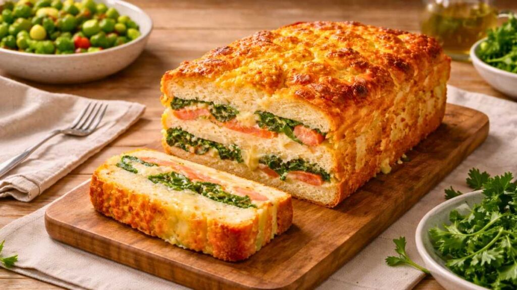 Ce croque-cake au saumon et épinards cache un secret de texture qui le rend incroyablement fondant à chaque tranche