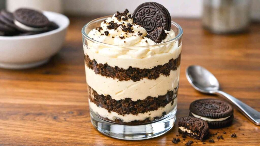 Verrine de tiramisu express aux Oreo : une texture mousseuse et des couches croustillantes qui font toute la différence