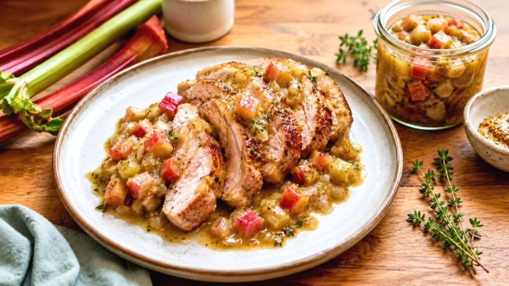 Et si la rhubarbe quittait la tarte ? La sauce salée à la rhubarbe surprend avec son peps acidulé et réveille les viandes rôties