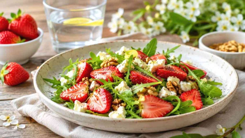 La fraise dépasse l’orange en vitamine C et trouve sa place dans une assiette de printemps fraîche, légère et équilibrée