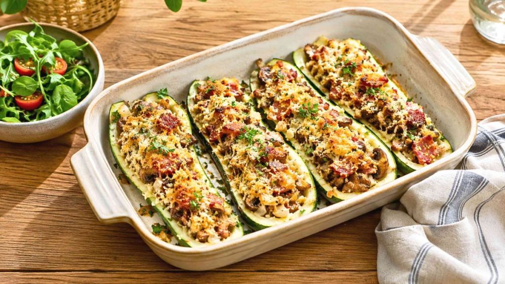 On croyait les courgettes farcies trop riches : cette version au bacon change tout sans casser la gourmandise