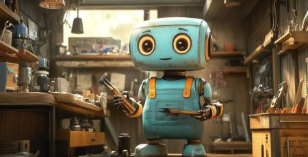 Robot qui bricole - crédit photo : Vergiliy via Adobe Stock