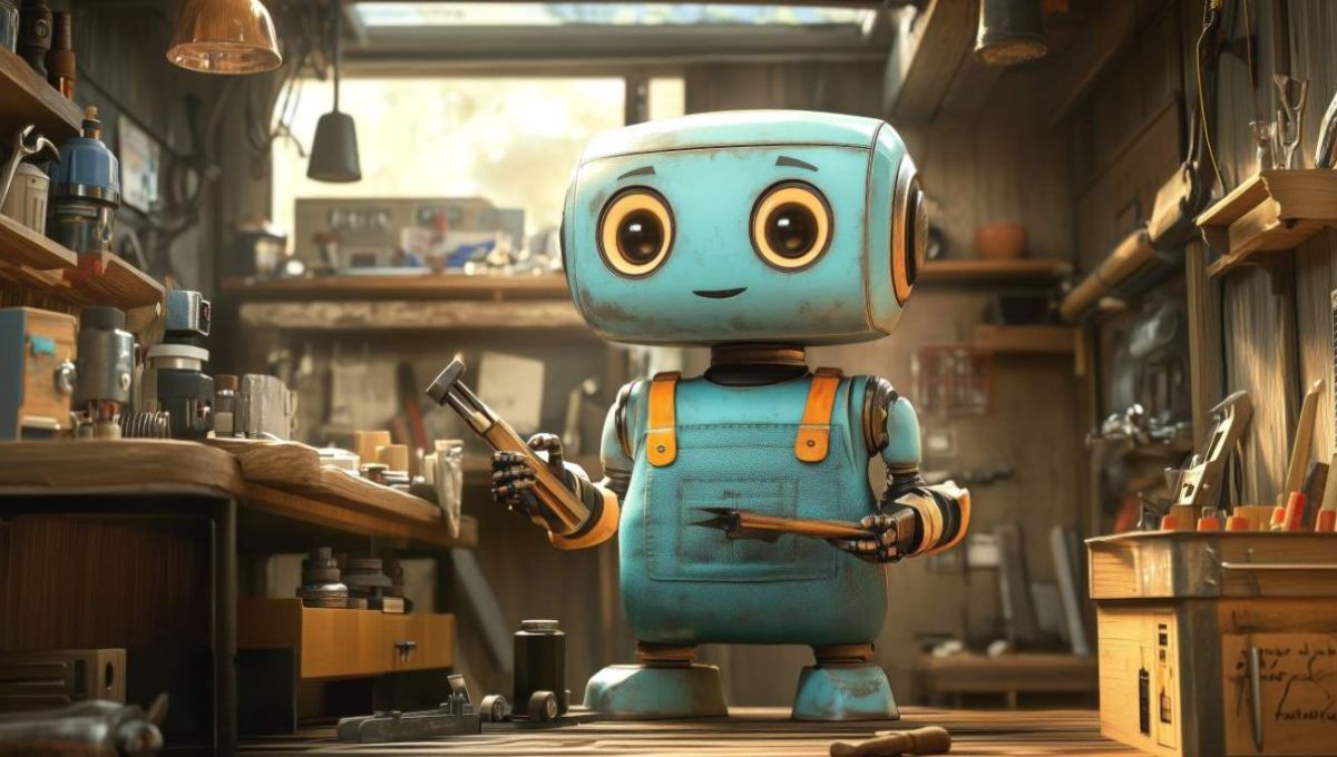 Robot qui bricole - crédit photo : Vergiliy via Adobe Stock