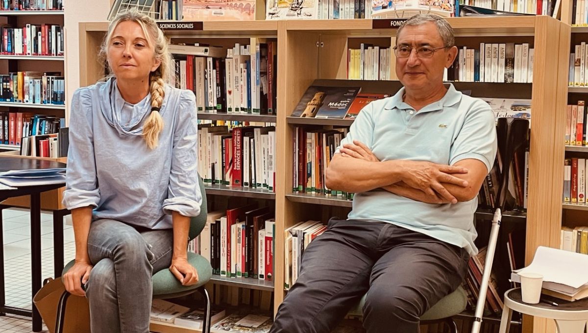 Valérie Rulleau lors d'un atelier d'échanges philosophiques