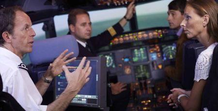 La séance en simulateur durant le stage "apprivoiser l'avion" d'Airfrance pour lutter contre le stress