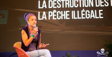 Lamya Essemlali cofondatrice et présidente de Sea Shepherd France intervient lors du festival Climax à Bordeaux