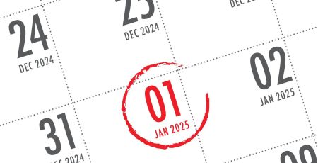 Un calendrier 1er janvier