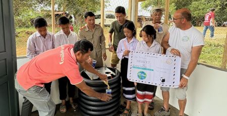 installation d'une fontaine à eau potable près d'une école
