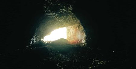 a light at the end of a cave