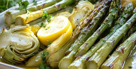 Asperges vertes grillées au four