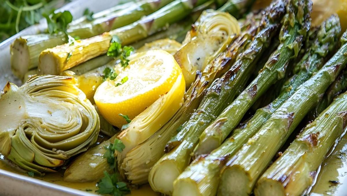 Asperges vertes grillées au four