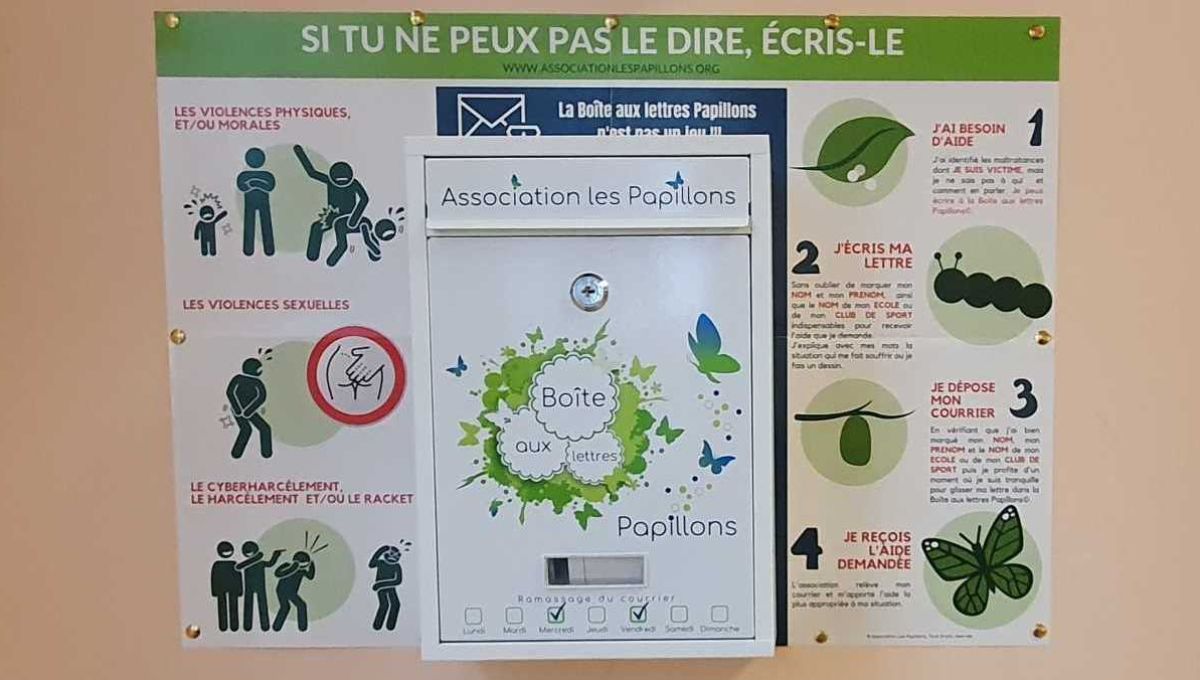 Les Boites aux lettres les Papillons, installées dans les écoles ou club de sport pour libérer la paroles sur les violences.