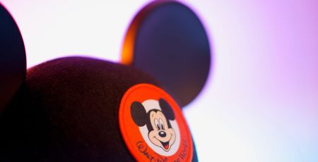 black and orange mickey mouse cap