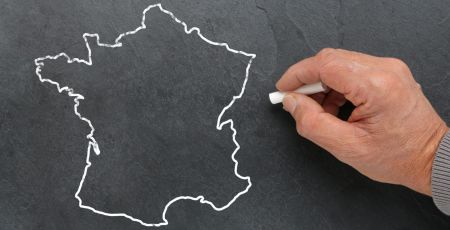 Carte de France sur ardoise