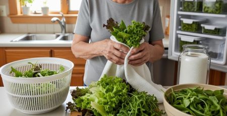 Grand-mère et salade