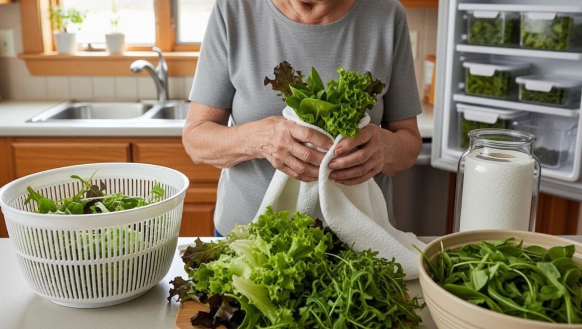 Grand-mère et salade