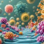 Microbiote reproduit en version colorée esthétique