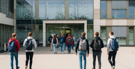 Elèves dans un collège