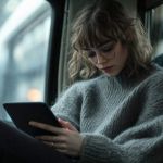 Jeune femme qui utilise une tablette dans un bus - crédit photo : imagepocket via Adobe Stock