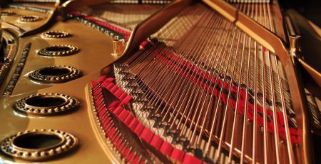 concert grand piano interior