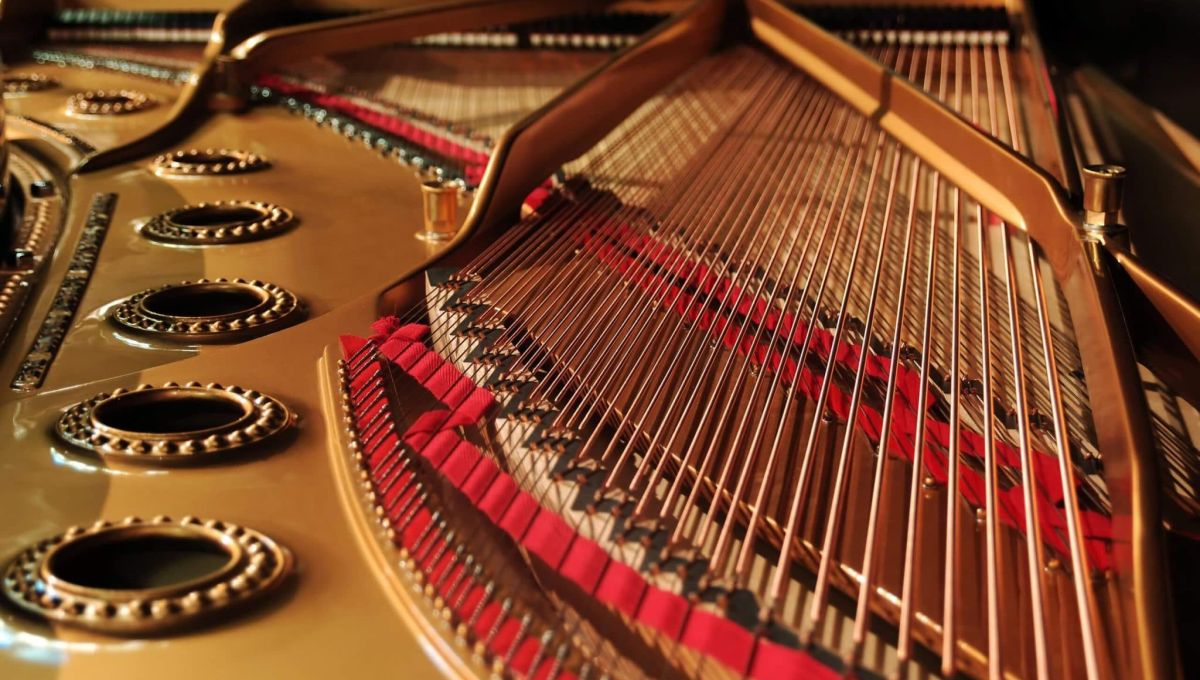concert grand piano interior