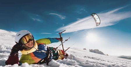 Kite surf montagne neige sport