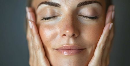 Femme qui fait sa routine beauté du visage - crédit photo : Selvam via Adobe Stock