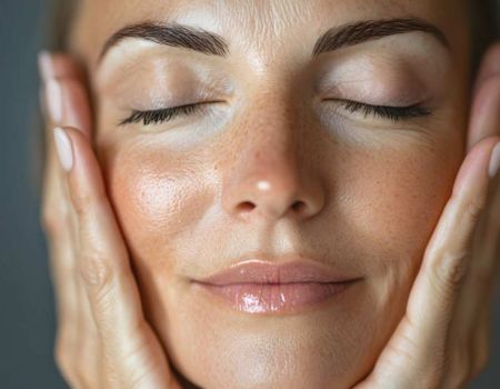 Femme qui fait sa routine beauté du visage - crédit photo : Selvam via Adobe Stock