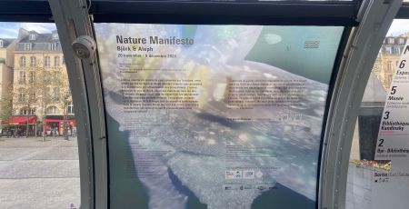 affiche nature manifesto dans escalator