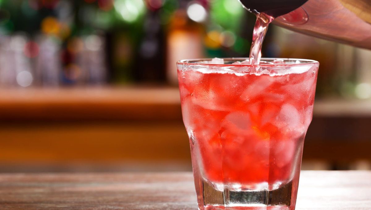 pouring cocktail