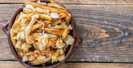 Poutine typical street food  in Canada