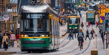 Les rues d'Helsinki en fInlande.