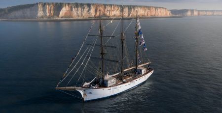 The Marité off the coast of Normandy, France