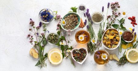 Various kinds of herbal tea