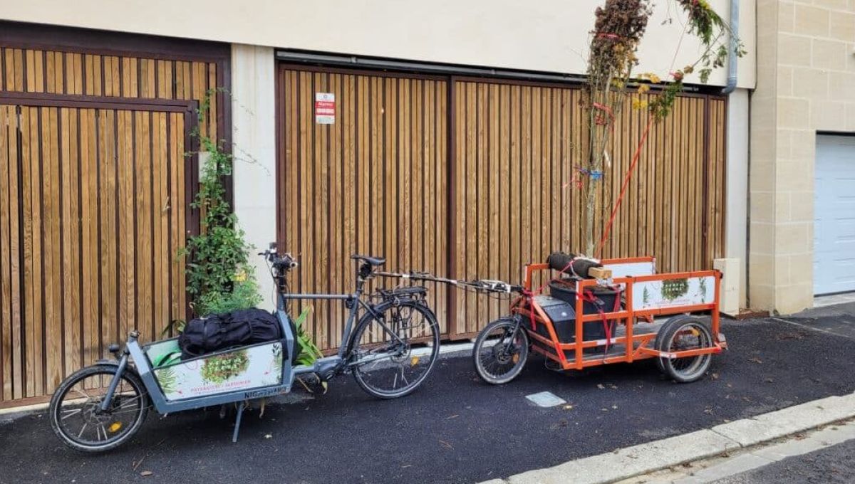 Le vélo cargo de Vert de terre paysage